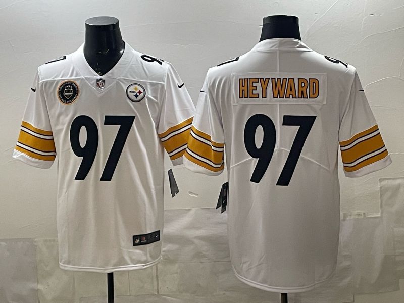 Men 2026 Pittsburgh Steelers #97 Heyward White 2th generations Nike Limited NFL Jersey style 03->pittsburgh steelers->NFL Jersey